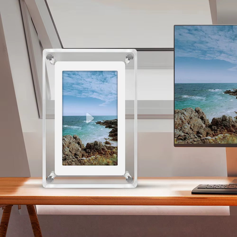 5 Inch Acrylic Digital Photo Frame - 4G Memory Battery 