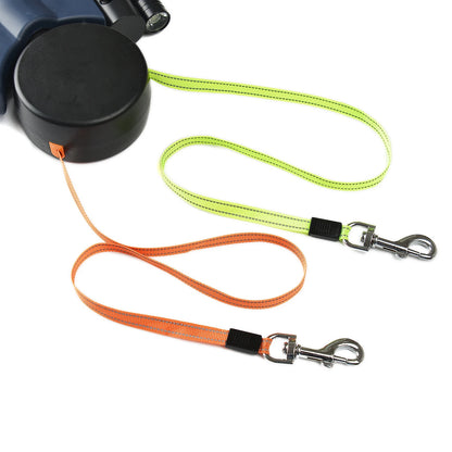 360 Swivel Retractable Dog Leash - No Tangle Reflective Leash with LED Lights 