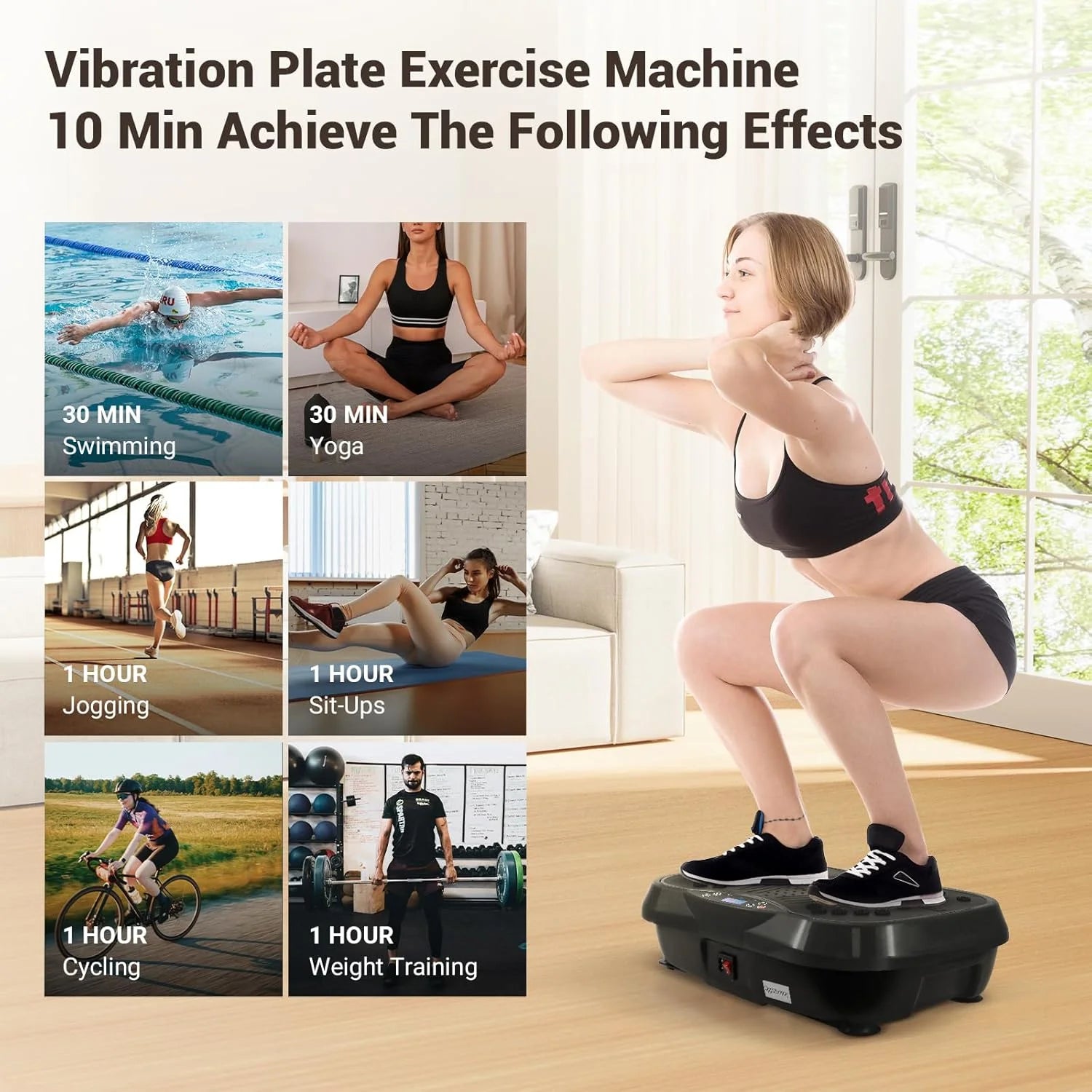 Vibration Plate Exercise Machine for Full Body Workout, Fitness, Weight Loss, and Muscle Toning