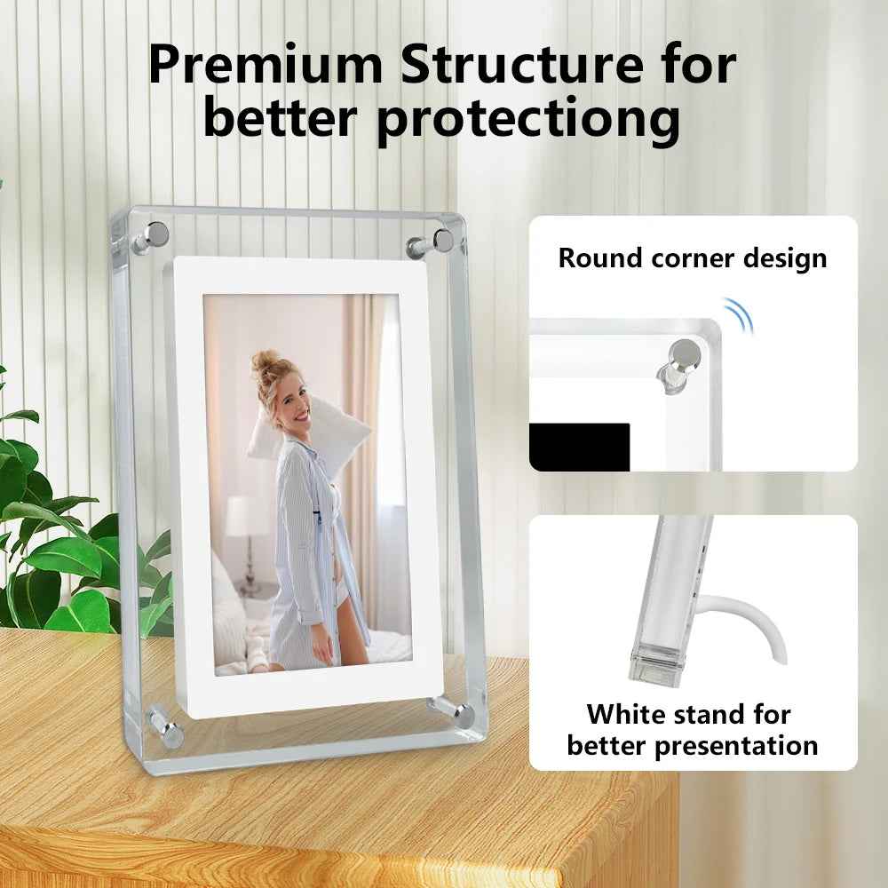 5 Inch Acrylic Digital Photo Frame - 4G Memory Battery 